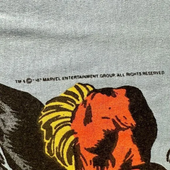 Vintage Touch Of Gold Wolverine Sabretooth Marvel Comics T-Shirt Med Blue 80's